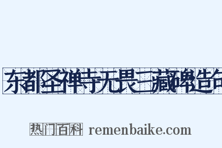 东都圣禅寺无畏三藏碑造句是什么意思的图片